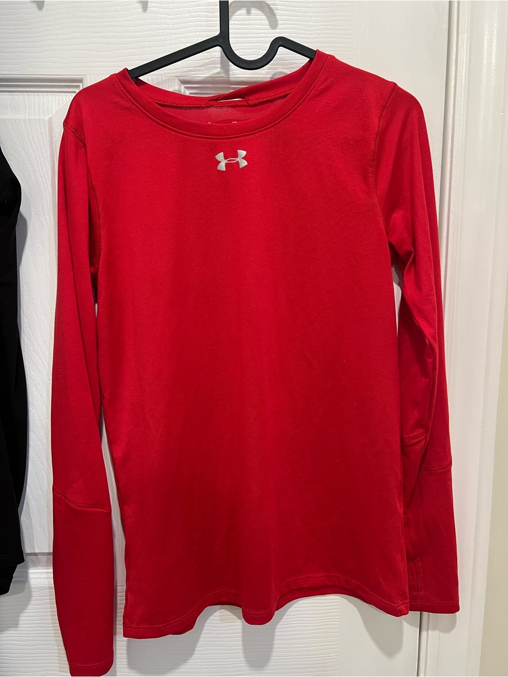 Under Armour Red Long Sleeve Performance Shirt with White Logo